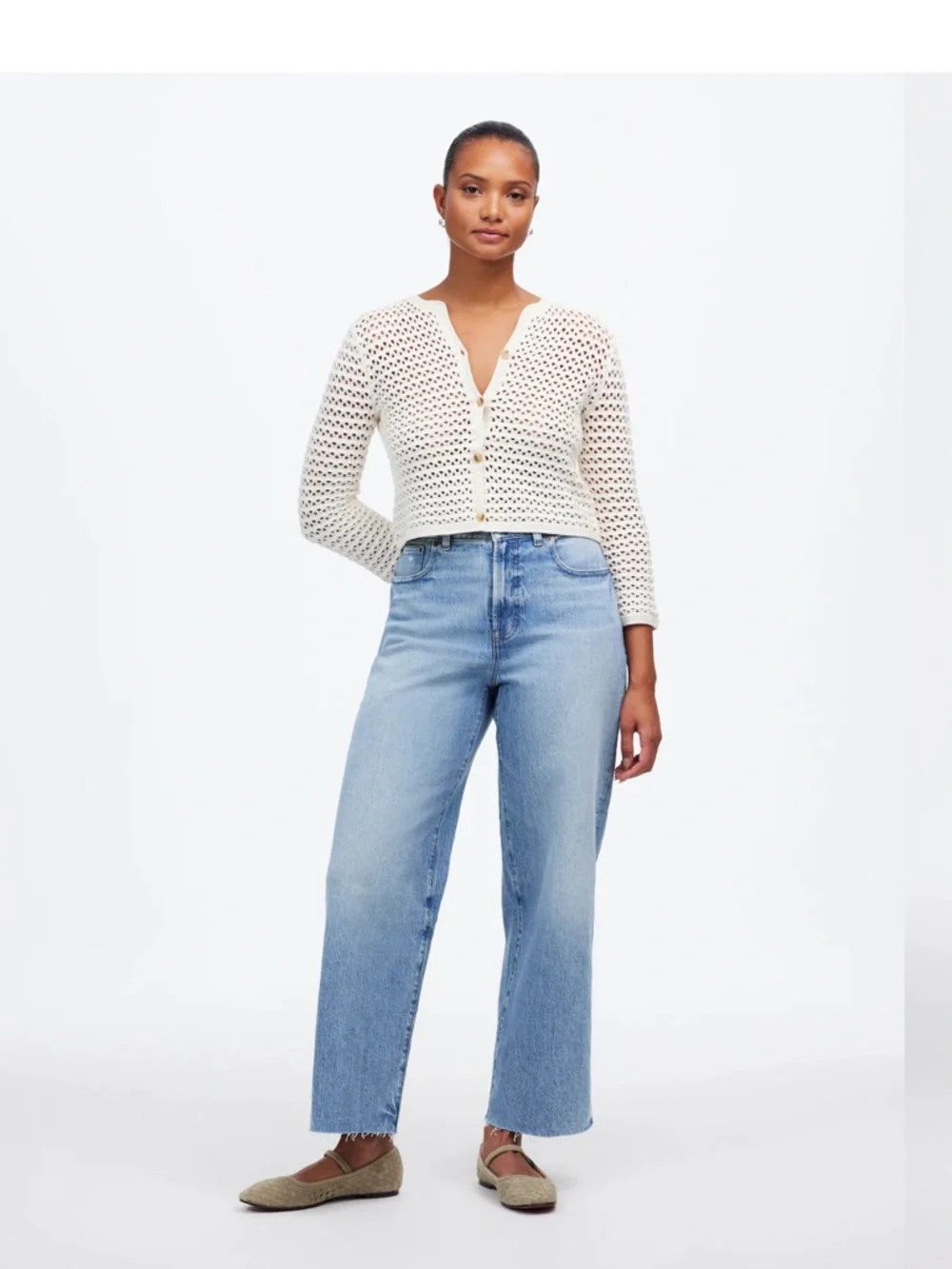 Madewell Curvy Perfect Vintage Wide-Leg Crop Jean Hallstead Wash - Picture 2 of 13